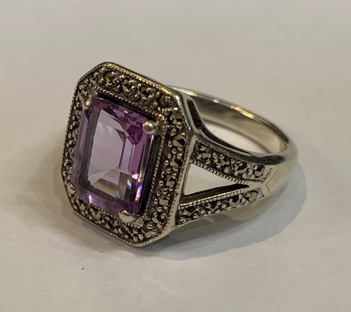 Bague Argent Amethyste