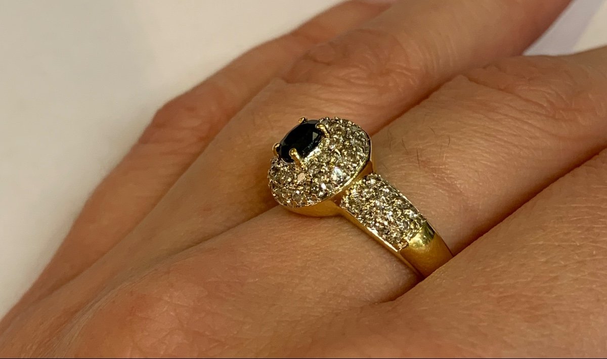 Bague Saphir Et Diamants-photo-2