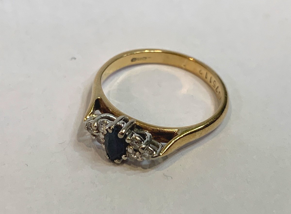 Bague Saphir Et Diamants-photo-3