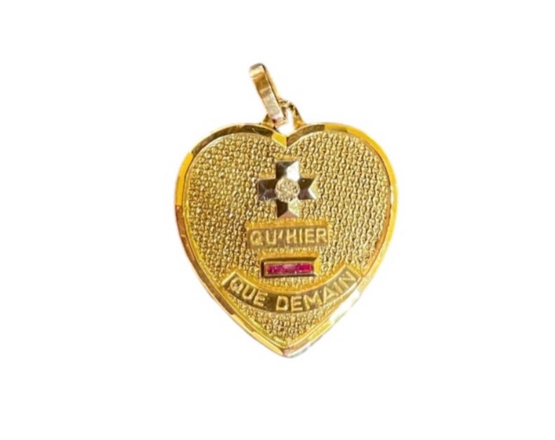 Calibrated Ruby And Diamond Heart Pendant