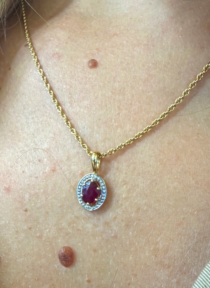 Pendentif Avec Diamants Et Rubis-photo-3