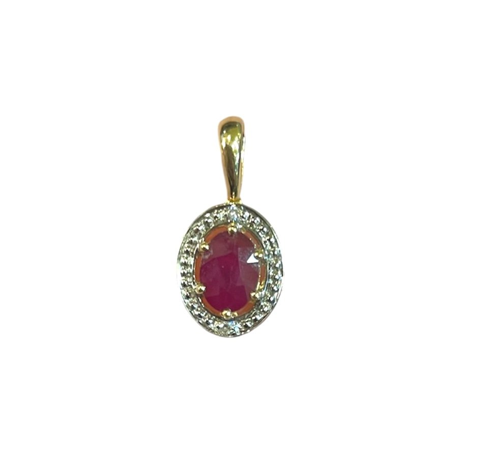 Pendentif Avec Diamants Et Rubis-photo-4