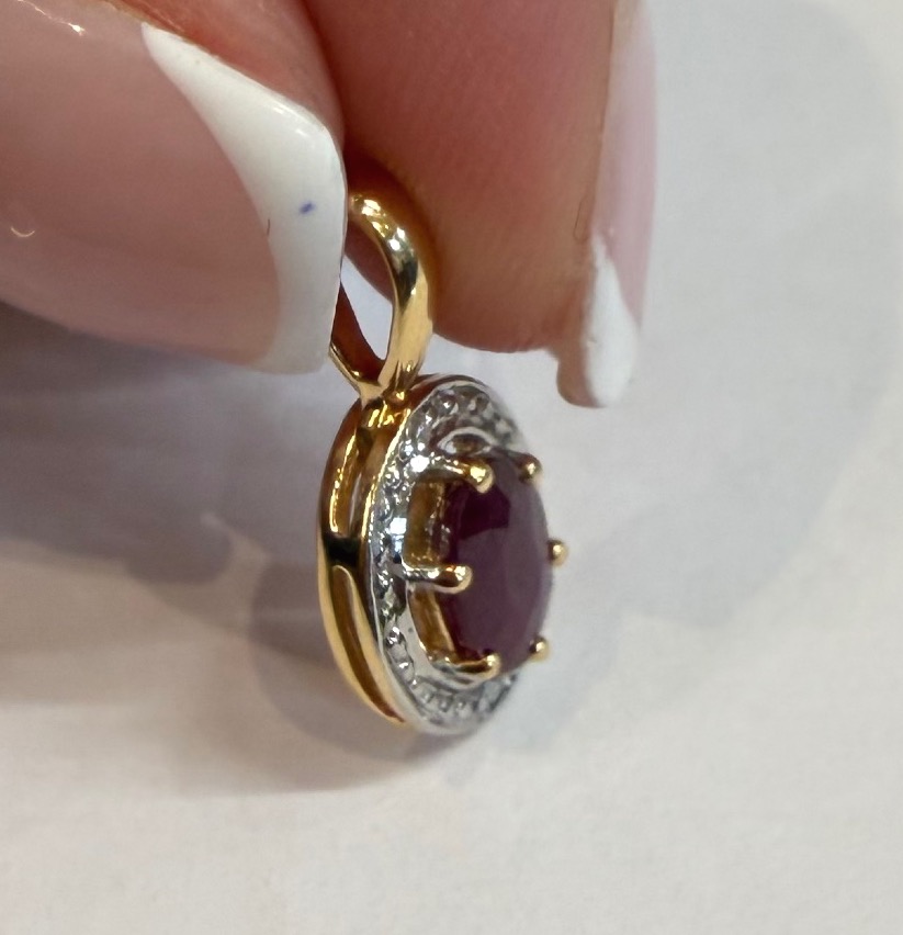 Pendentif Avec Diamants Et Rubis-photo-3