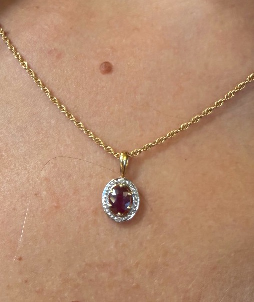 Pendentif Avec Diamants Et Rubis