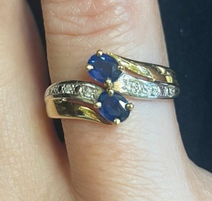 Gold Ring With Two Sapphires -photo-1