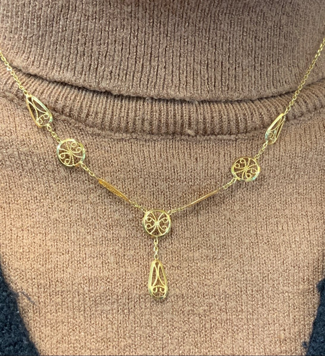 Collier Or draperie -photo-4
