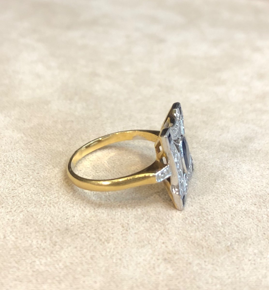 Bague Pavage Saphirs Et Diamants-photo-2