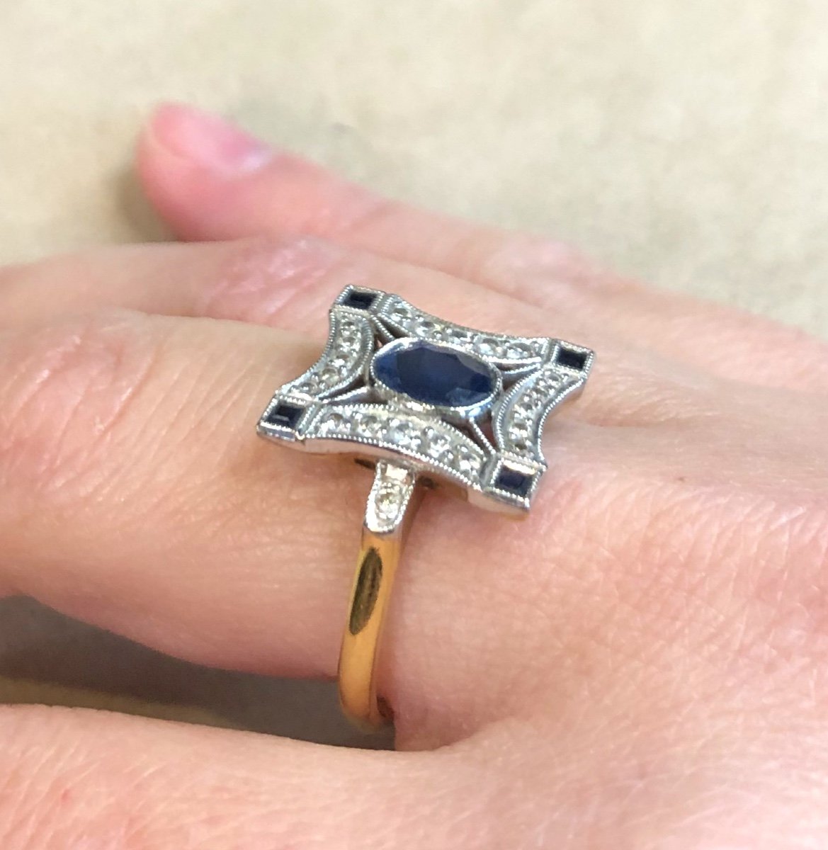 Bague Pavage Saphirs Et Diamants-photo-2
