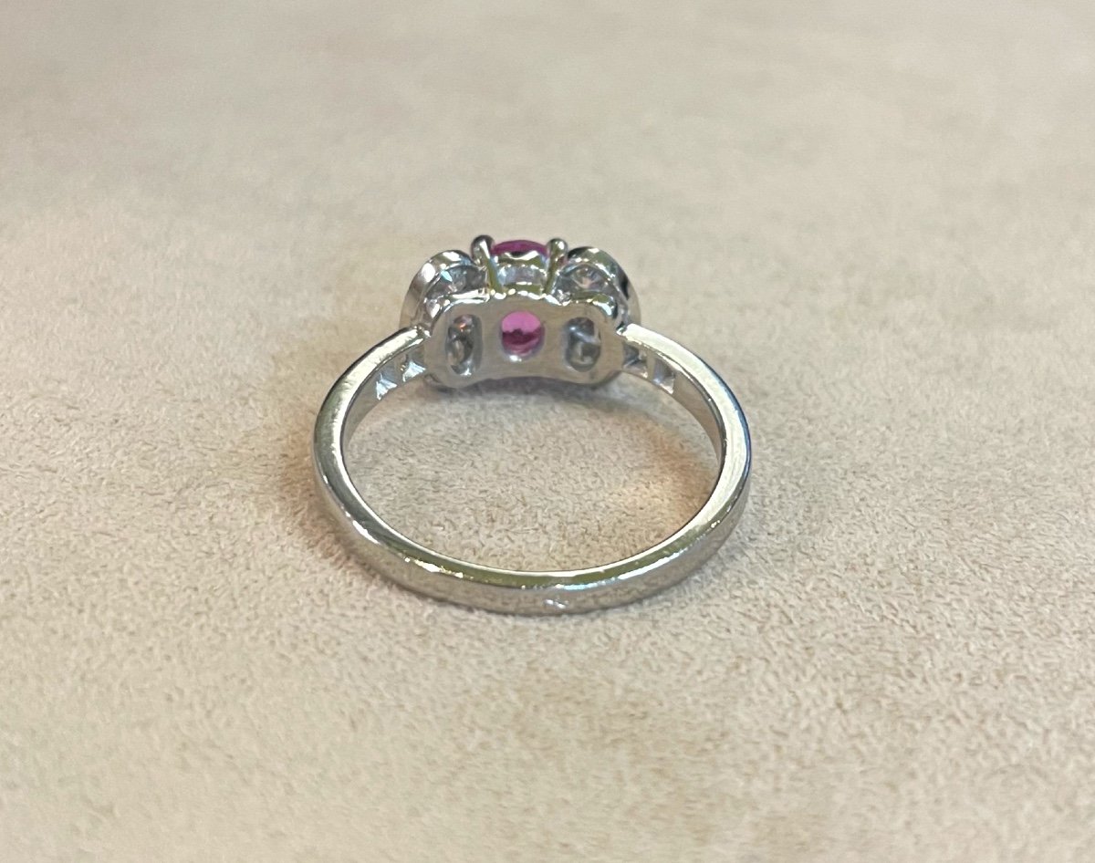 Bague Saphir Rose Et Diamants-photo-3