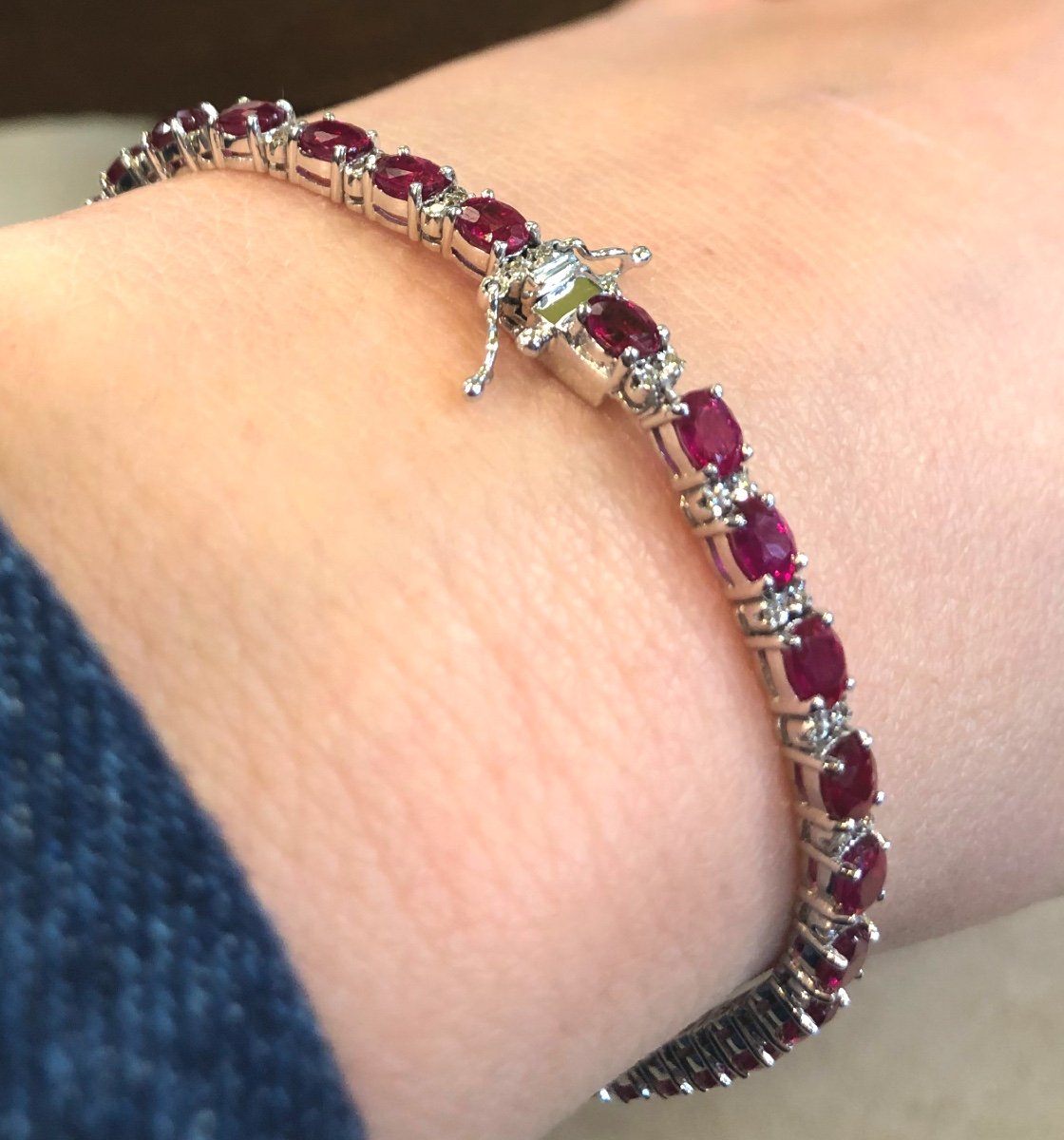 Bracelet Ligne Rubis Et Diamants-photo-2