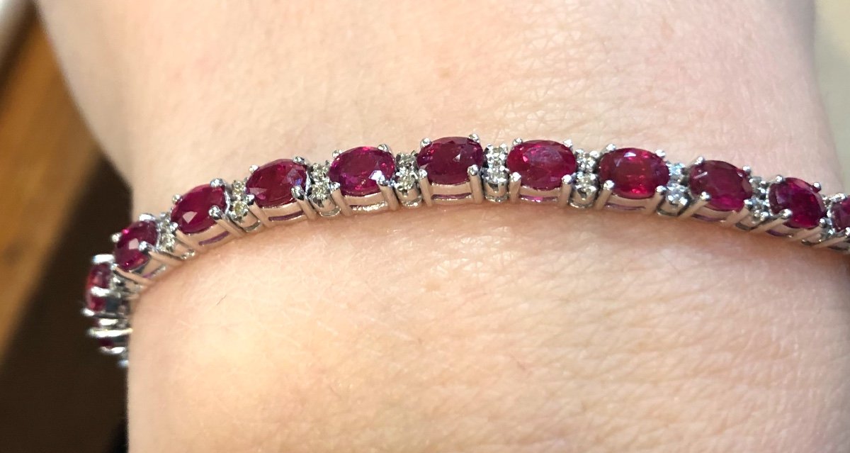 Bracelet Ligne Rubis Et Diamants-photo-4