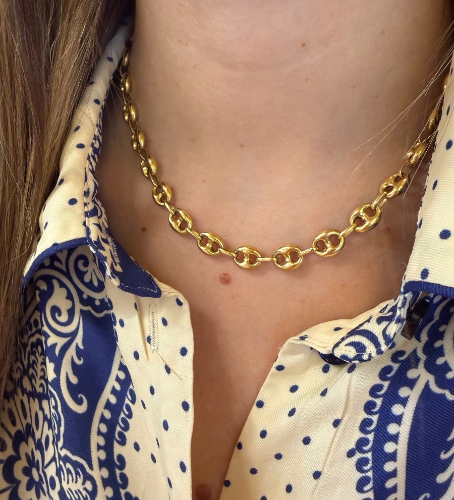 Coffee Bean Link Necklace-photo-4