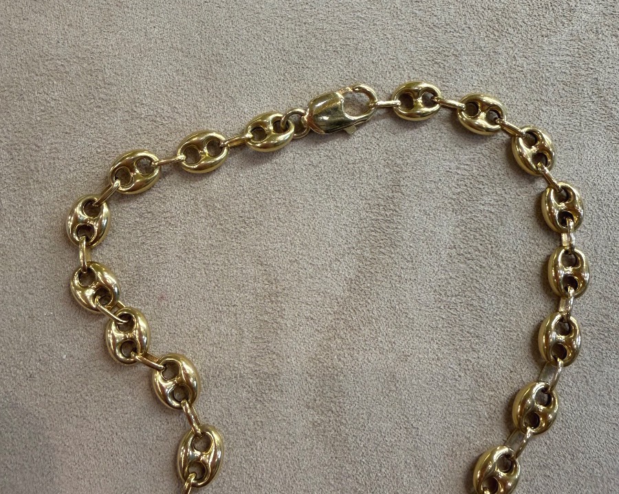 Coffee Bean Link Necklace-photo-1