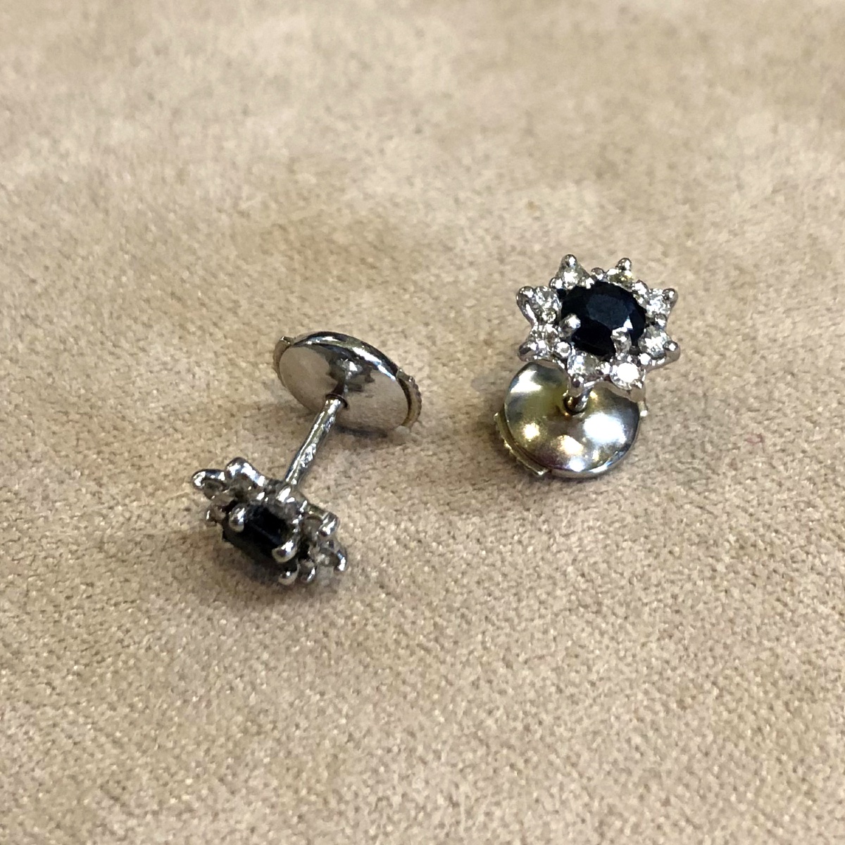 Boucles d'Oreille Saphirs Et Diamants-photo-1