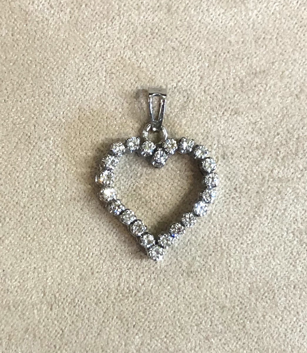 Pendentif Coeur Diamants