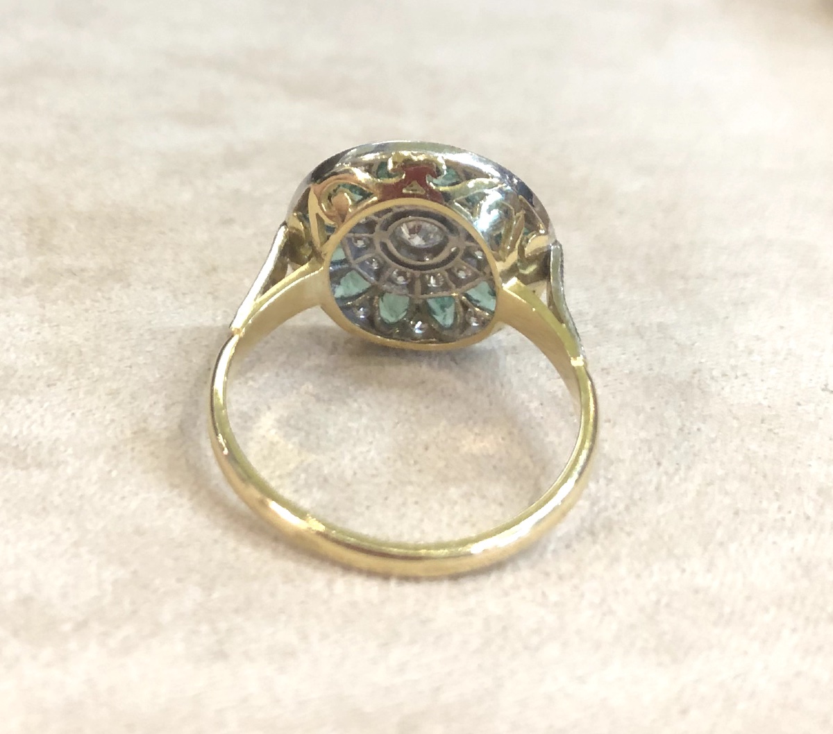 Bague Ronde émeraudes Et Diamants-photo-3