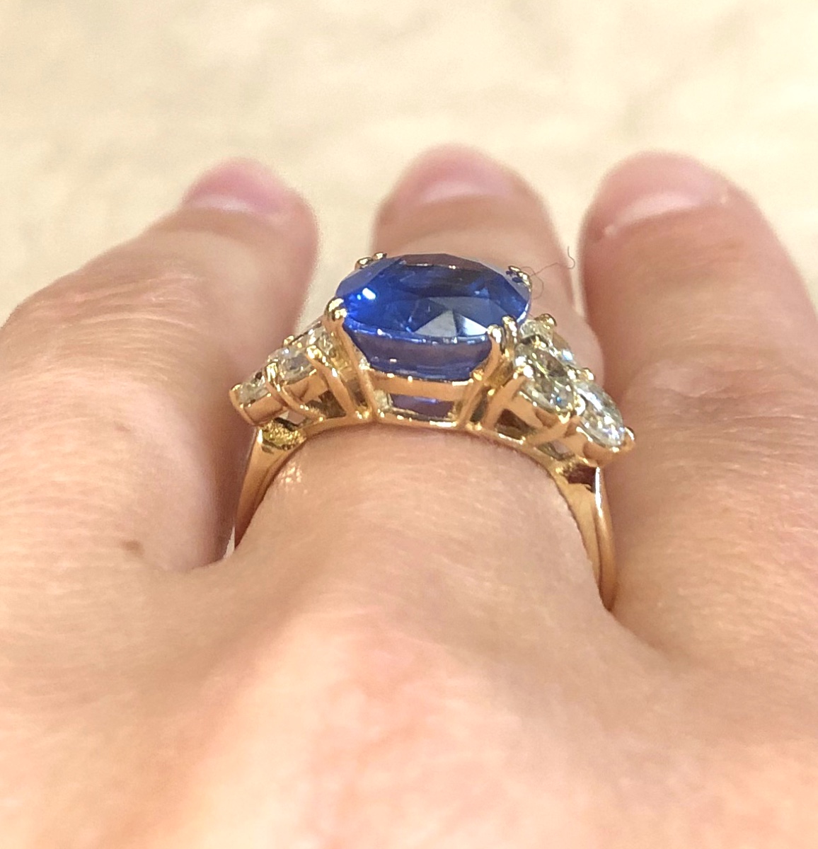 Bague ligne saphir et diamants-photo-3
