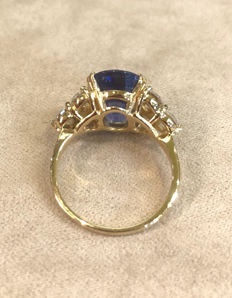 Bague ligne saphir et diamants-photo-6