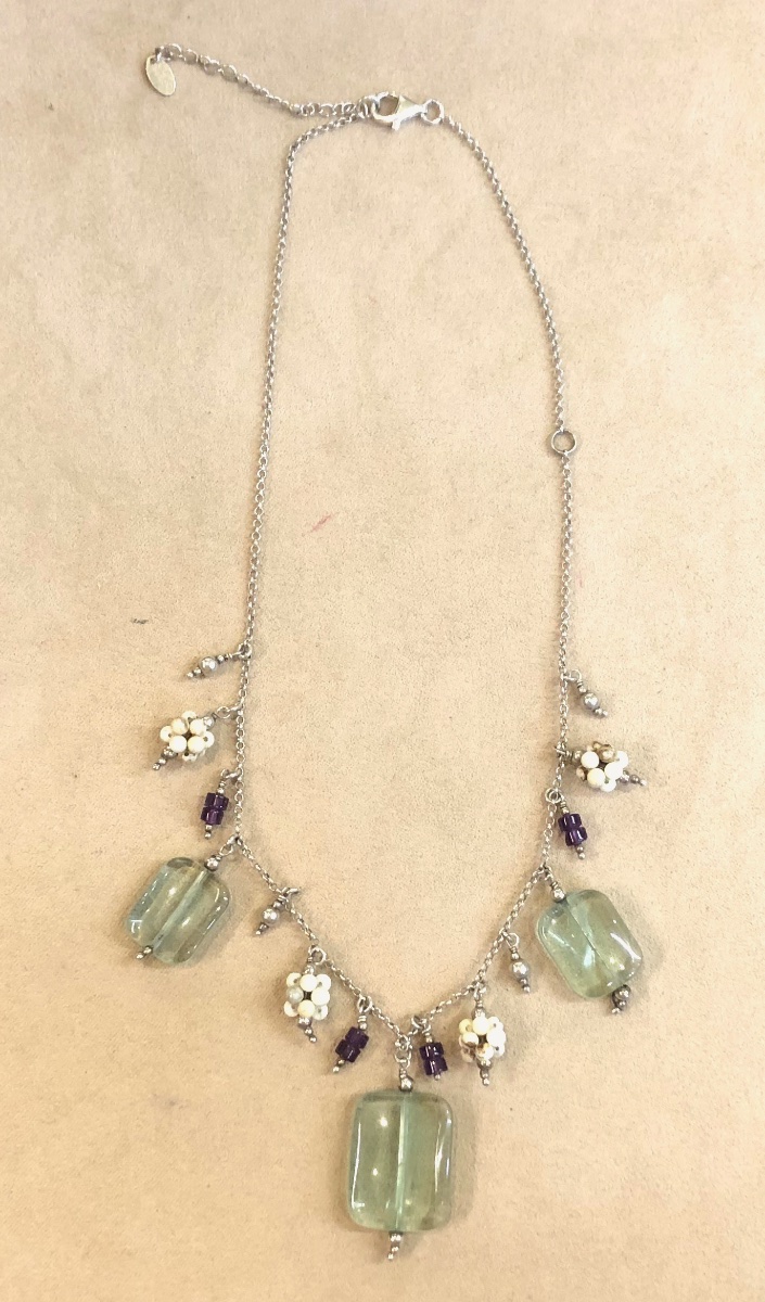Amethysts And Fluorites Necklace-photo-2