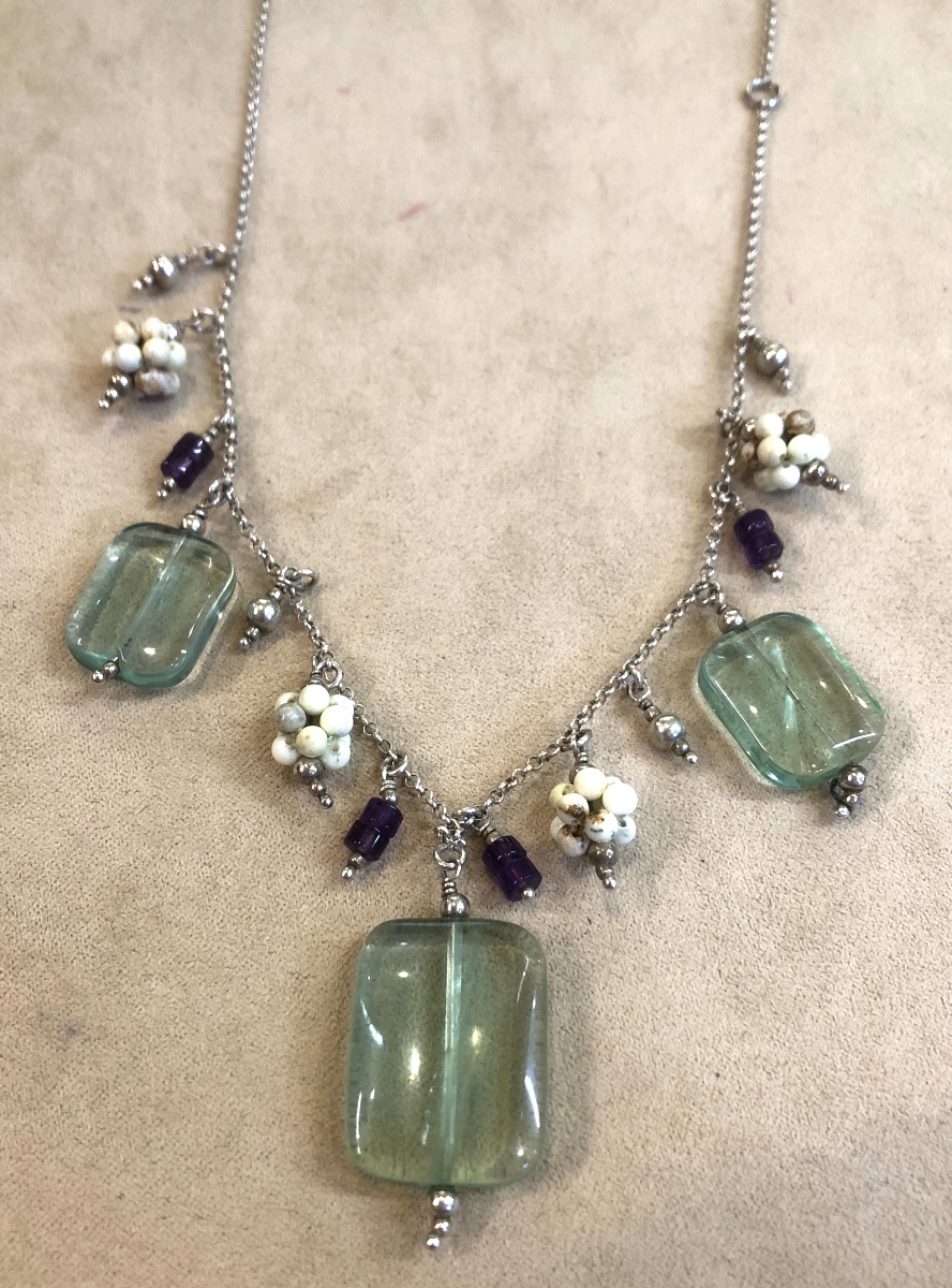 Amethysts And Fluorites Necklace