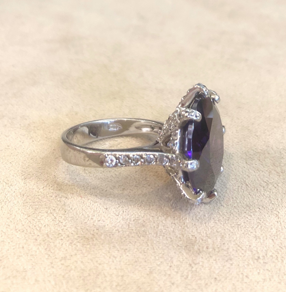 Bague Argent Pierre Violette-photo-2