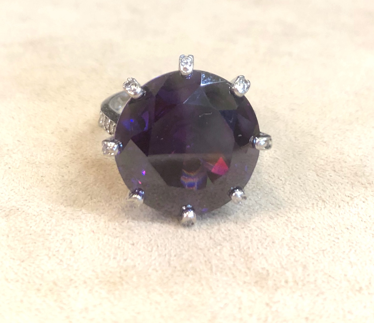 Bague Argent Pierre Violette