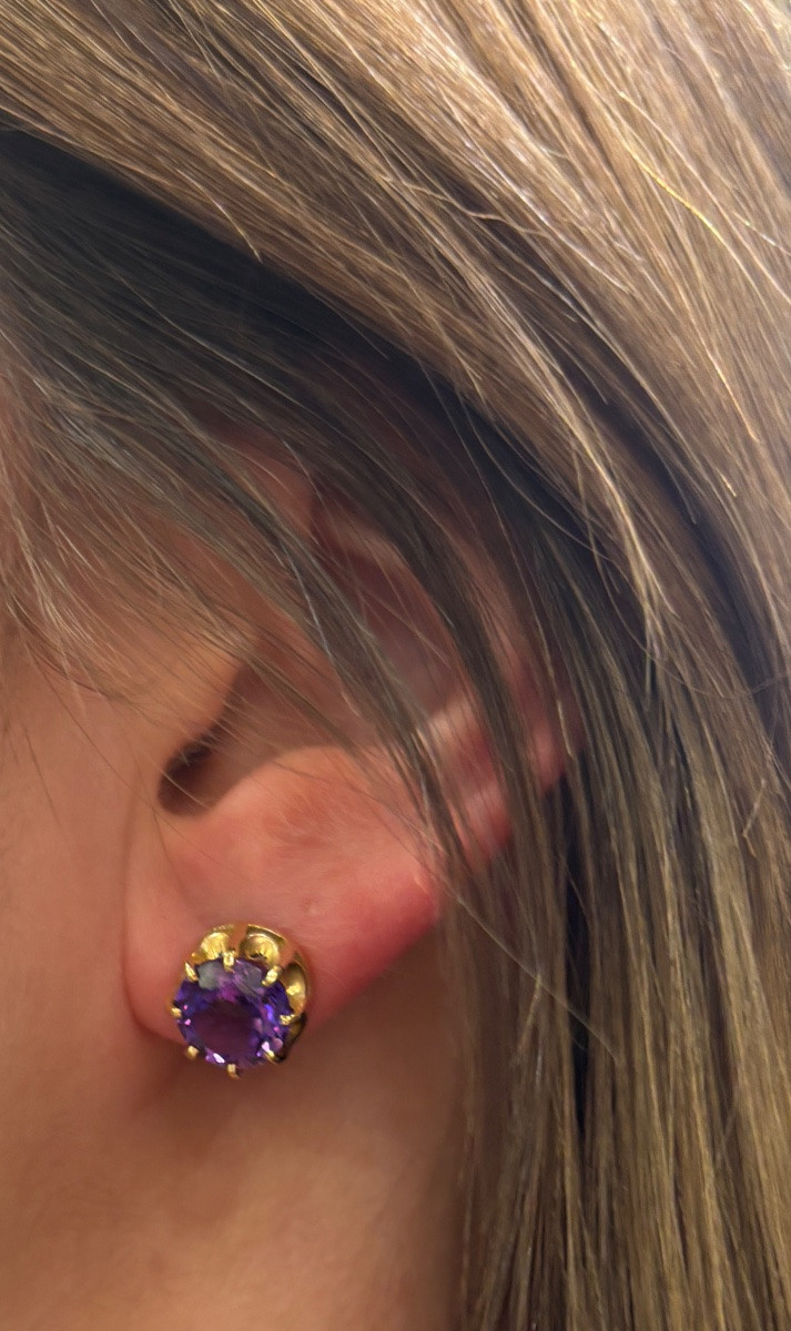 Boucles d'oreille Améthystes -photo-4