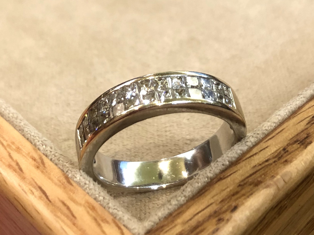 bague deux lignes diamants