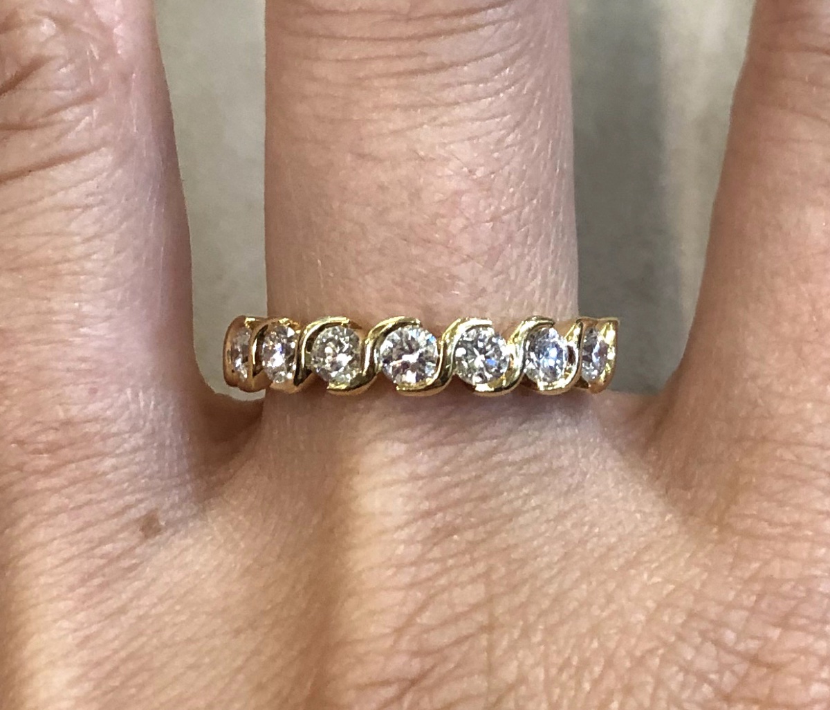 Diamond Interlaced Wedding Band-photo-3