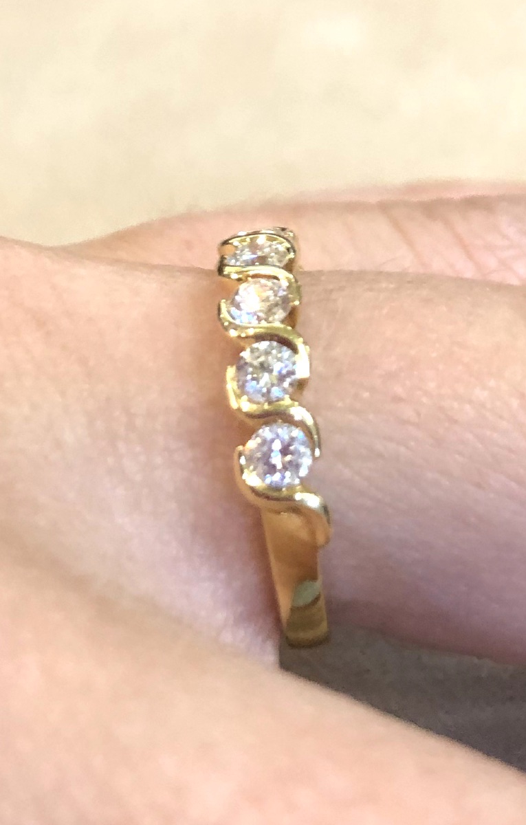 Diamond Interlaced Wedding Band-photo-4