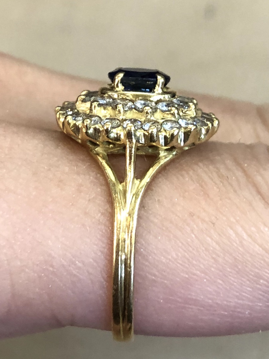 bague saphir bleu et spahirs blancs-photo-1