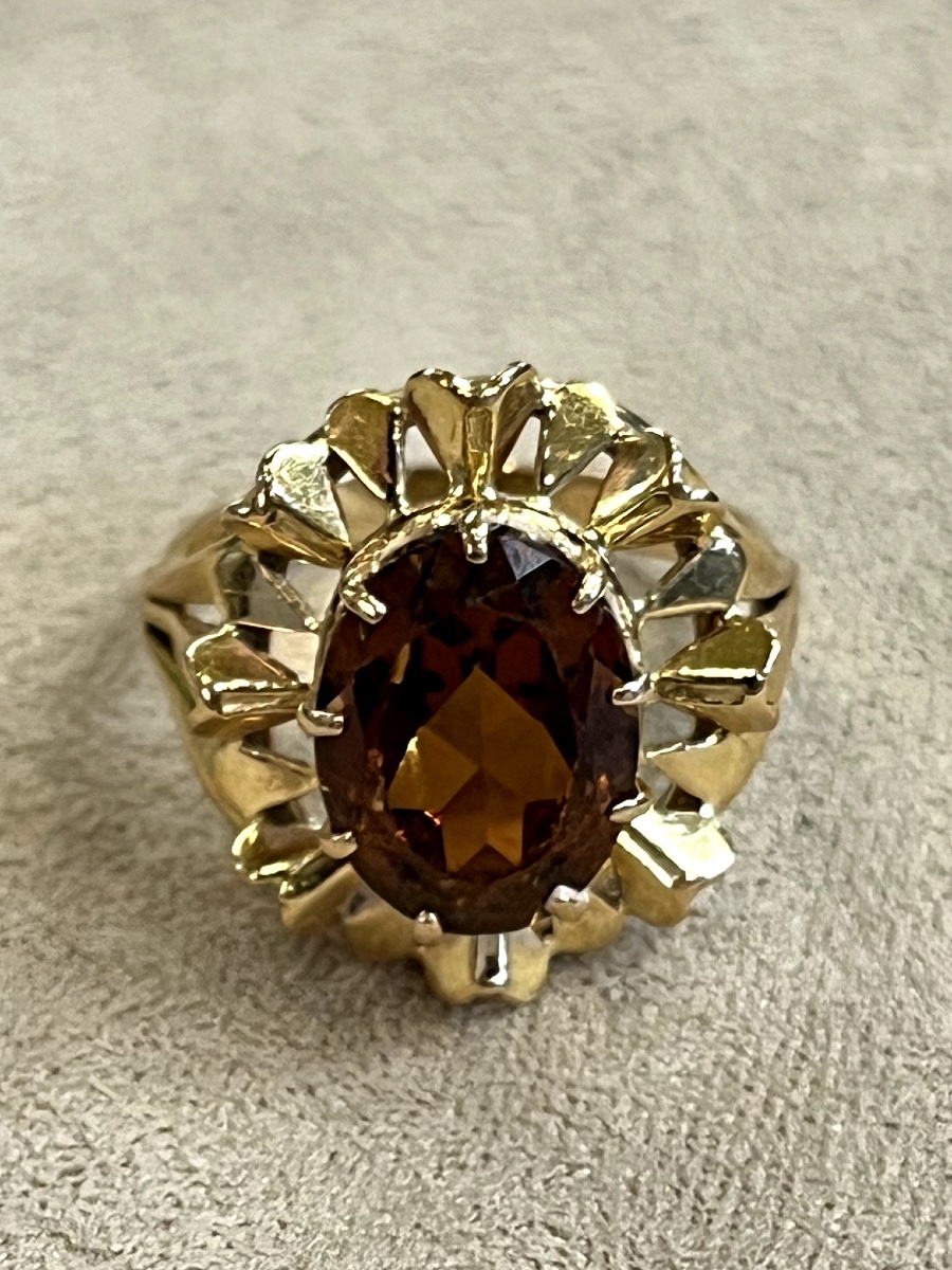 Bague citrine fleur-photo-2