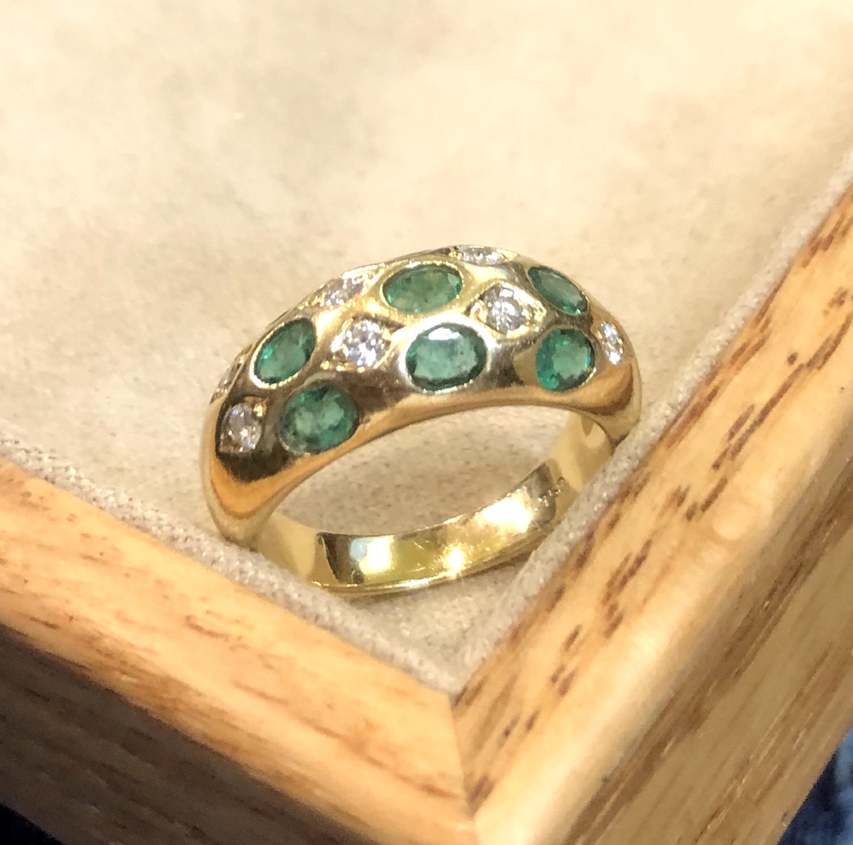 Emerald And Diamond Dome Ring-photo-2