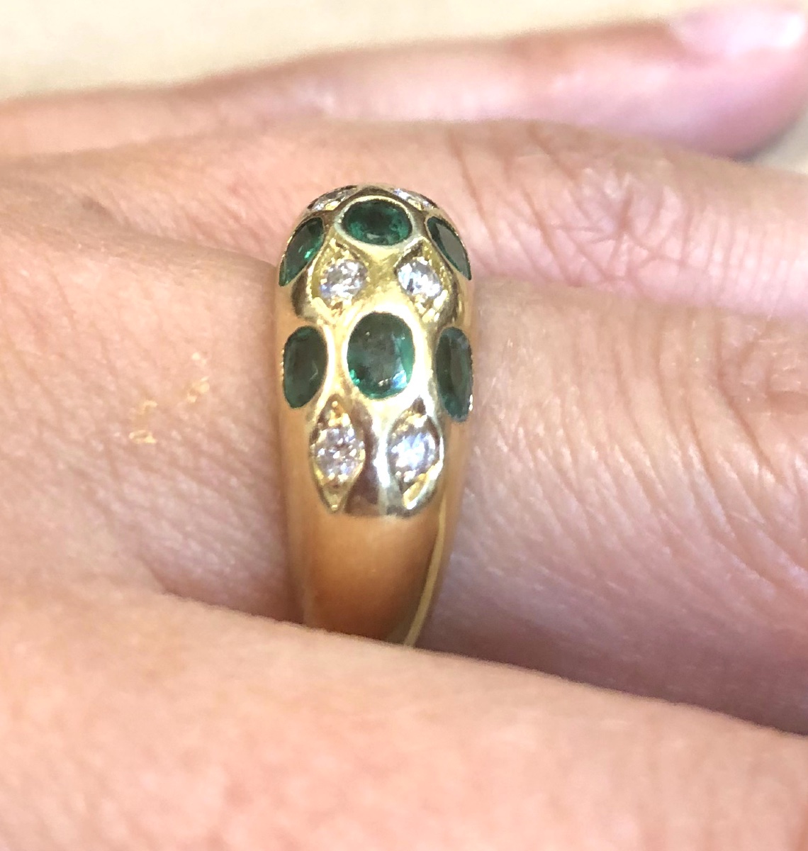 Emerald And Diamond Dome Ring-photo-4