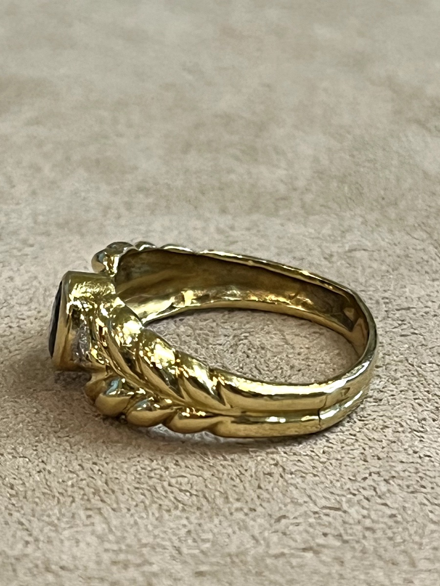 bague saphir et diamants -photo-2