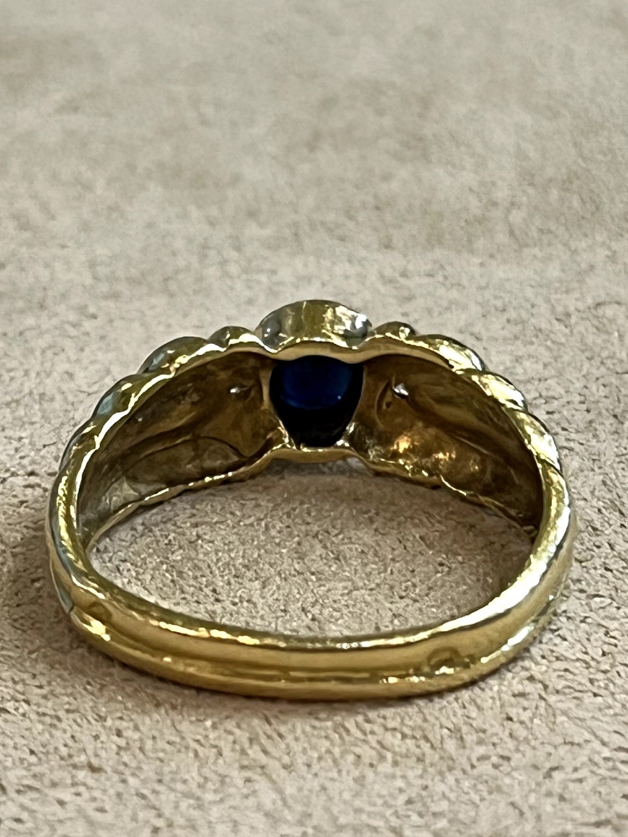 bague saphir et diamants -photo-3