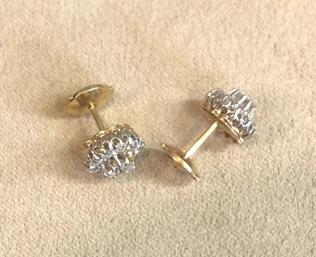 Boucles d'oreilles diamants -photo-2