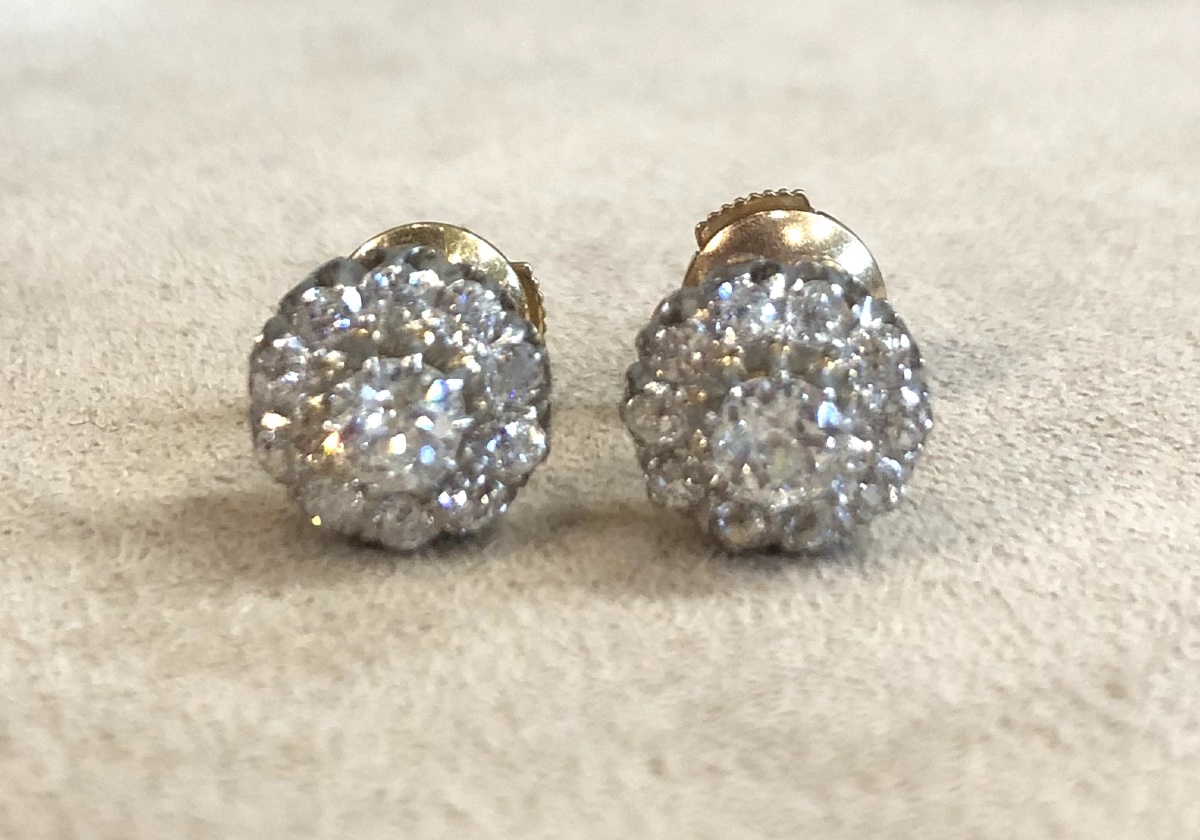 Boucles d'oreilles diamants -photo-3