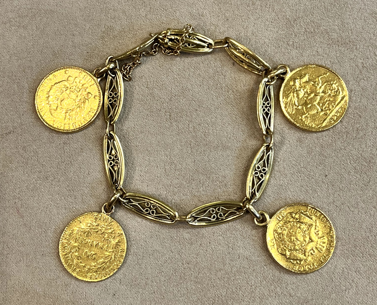 Olive Bracelet With Coins 