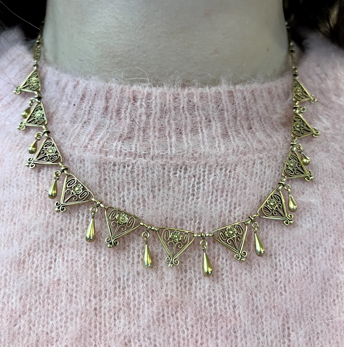 Gold Drapery Necklace 