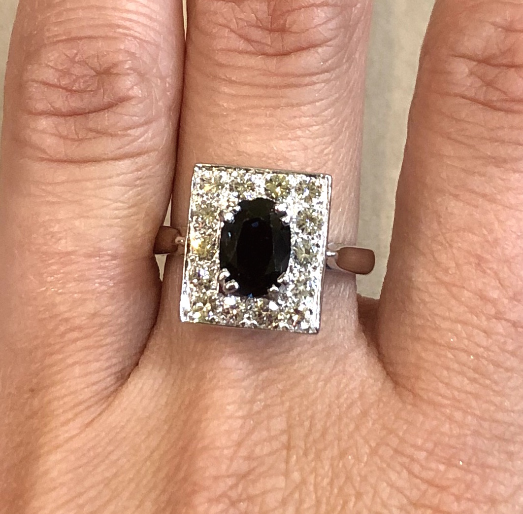 Sapphire And Diamond Pave Ring-photo-3