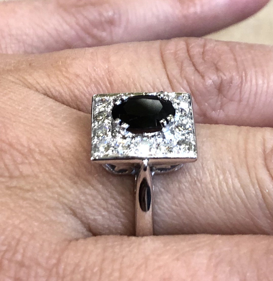 Sapphire And Diamond Pave Ring-photo-4
