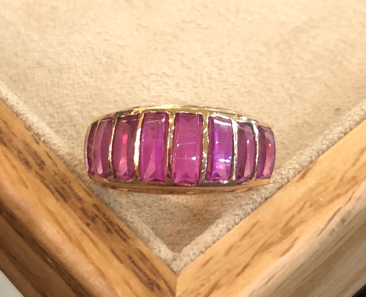 Bague bandeau rubis