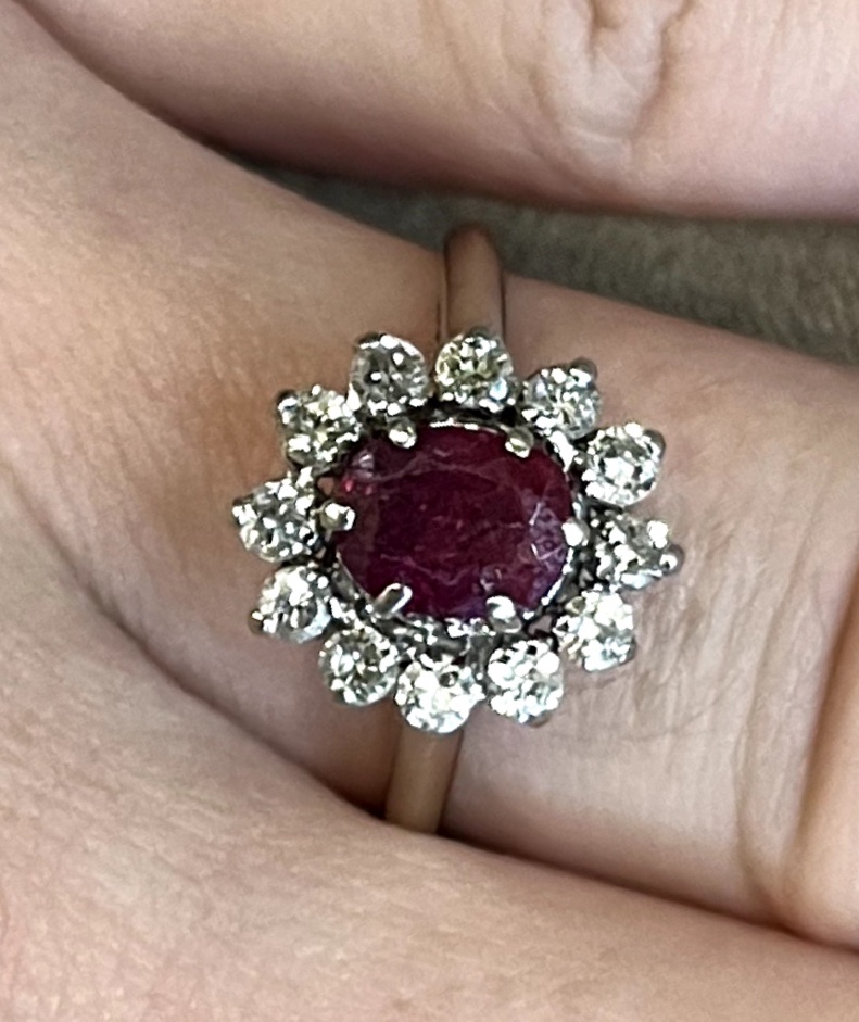 Bague fleur Rubis Et Diamants-photo-2