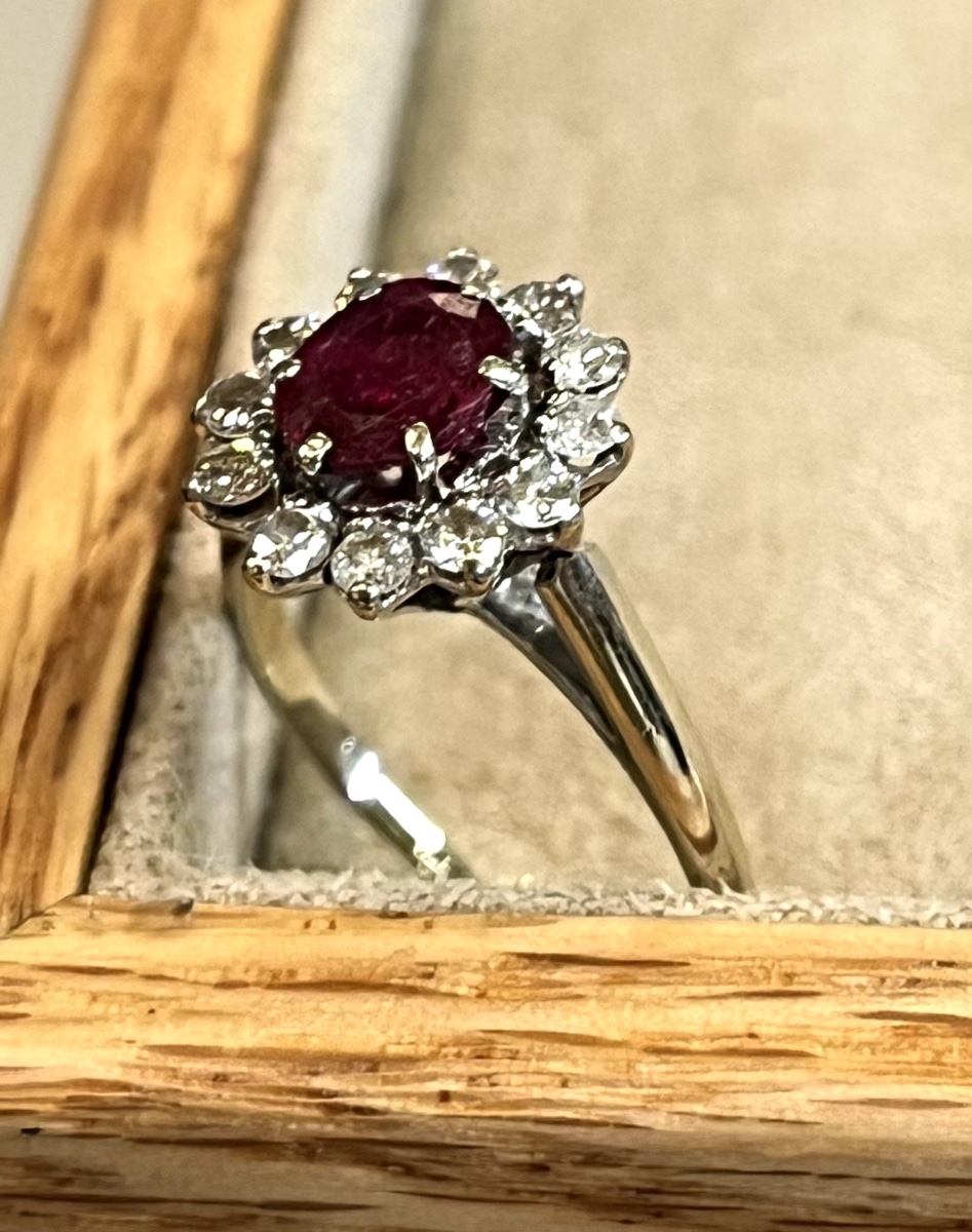 Bague fleur Rubis Et Diamants-photo-3