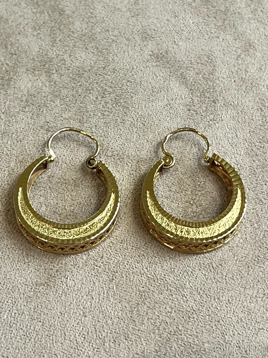 Boucles d'oreille creoles en or -photo-4