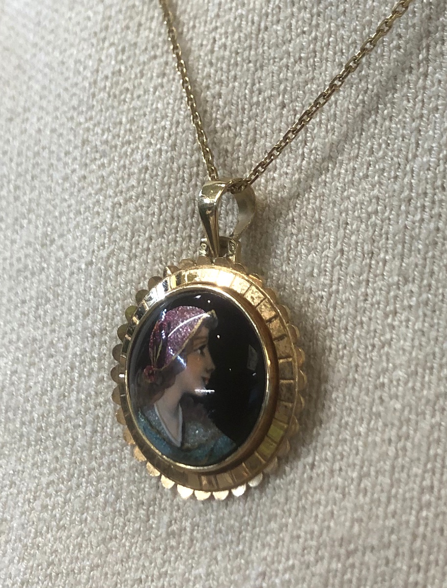 Limoges Art Enamel Pendant-photo-1