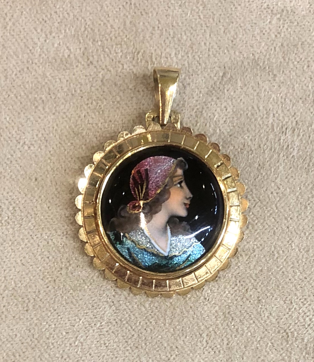 Limoges Art Enamel Pendant