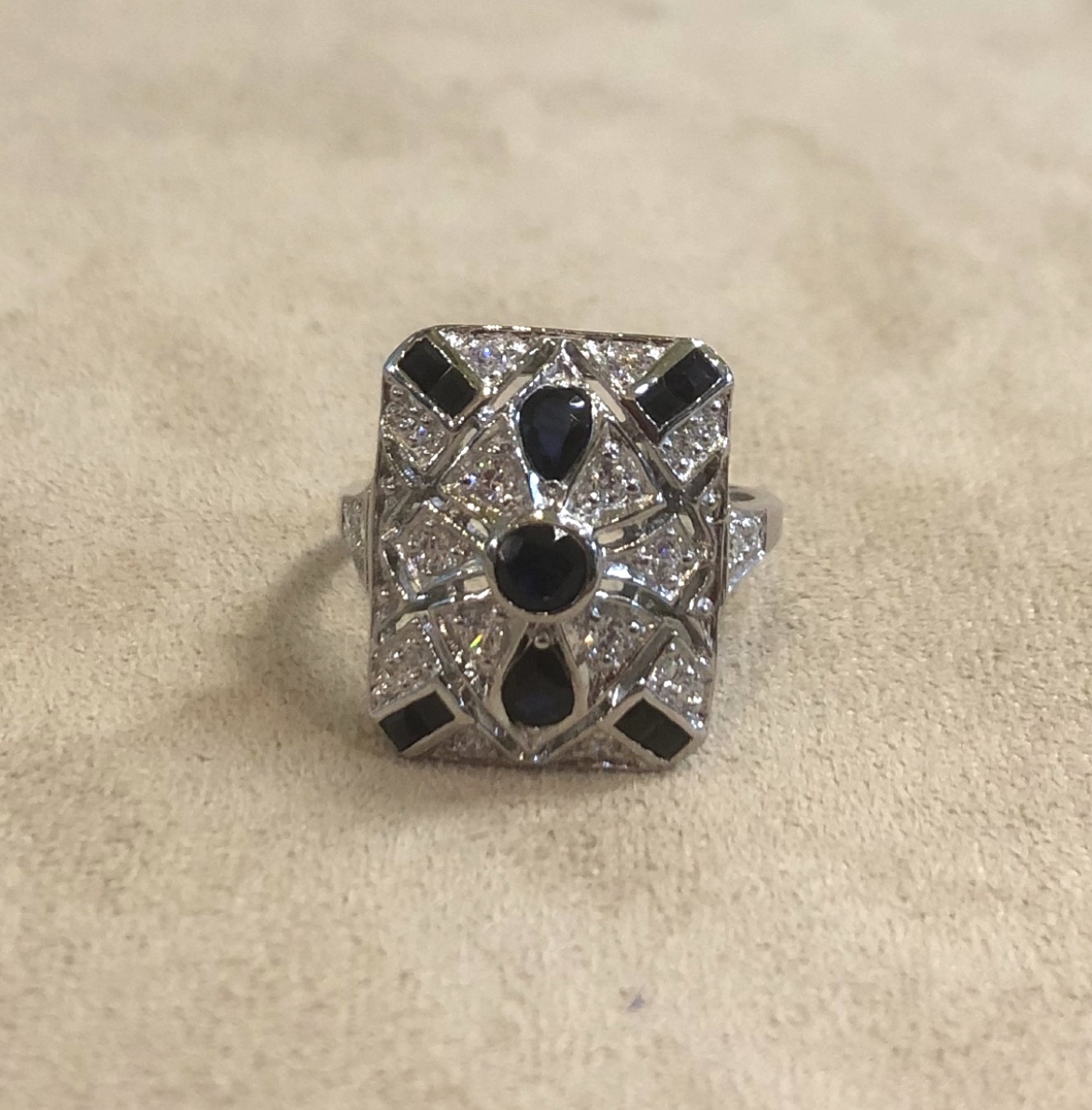 Sapphire And Zircon Pave Ring-photo-1