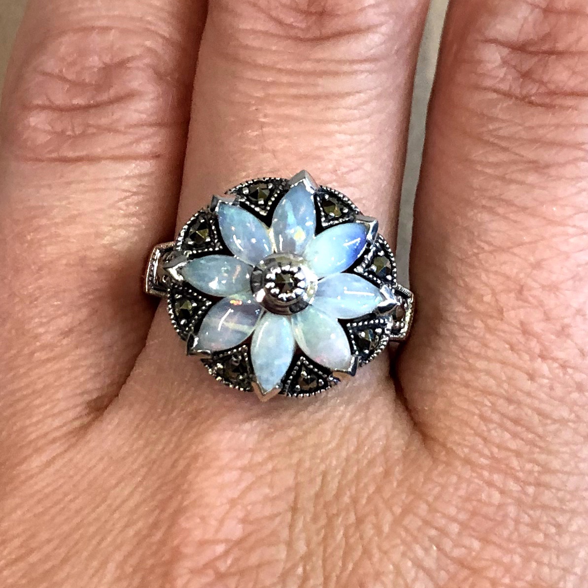 Bague opales et marcassites-photo-1